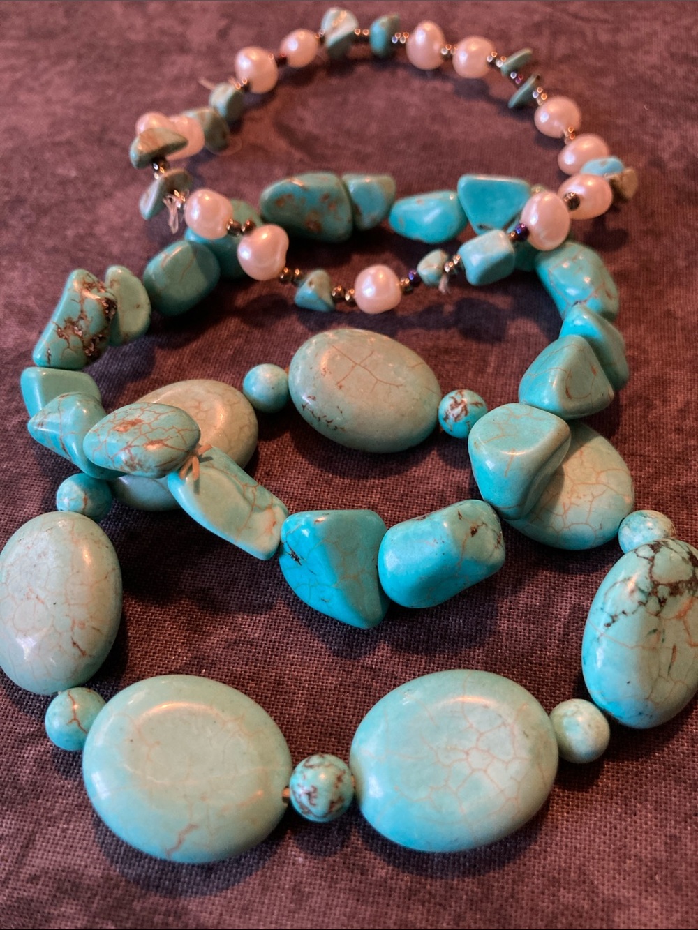 Untested Blue Stone Bracelet Trio - Cool to the Touch